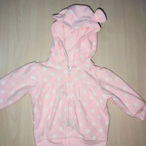 Baby girl Carter's pink fleece hoody 3m